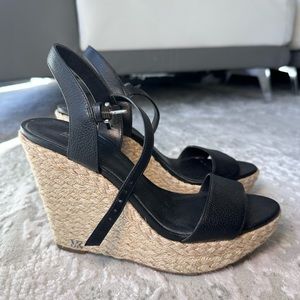 Michael Kors leather wedge sandals, size 7.5